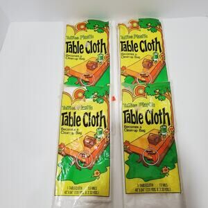 VTG Tuffies Plastic Tablecloth WHITE Original Packaging NOS Lot of 4 NOS 1980